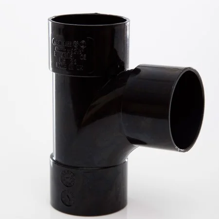 Floplast 40mm x 92.5 Deg ABS Swept Tee Black REF WS23