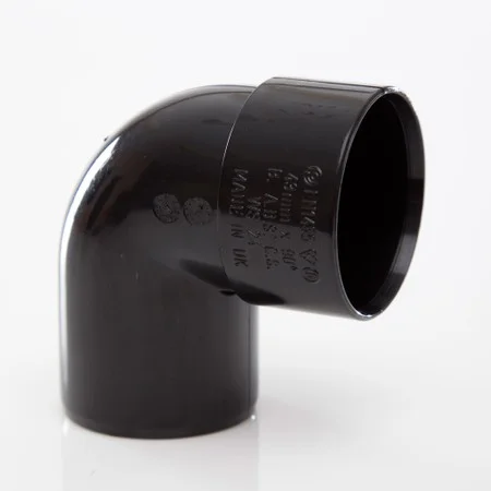 Floplast 40mm x 90 Deg ABS Swivel Bend Black