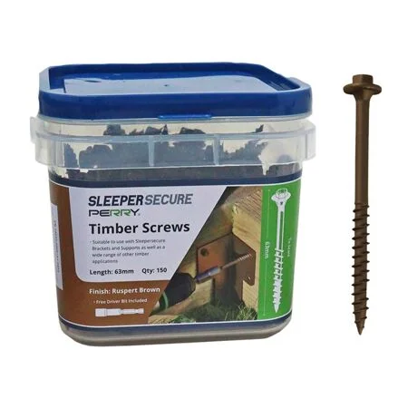 Perry Sleeper Secure 63mm Timber Screws - Hex Head