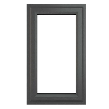 uPVC Window Grey 7016 external White Internal Left Hand Side Hung 610mm x 820mm Clear Glazing