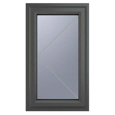 uPVC Window Grey 7016 external White Internal Left Hand Side Hung 610mm x 1115mm Obscure Glazing