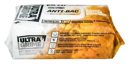 Uniwipe Ultra Grime Anti Baccterial Multi Use Wipes Pack 100no Ref 5930