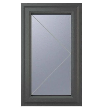 uPVC Window Grey 7016 external White Internal Right Hand Side Hung 610mm x 1190mm Obscure Glazing