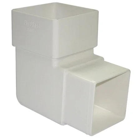 Floplast 65mm Square 90deg Bend White REF RHS1W