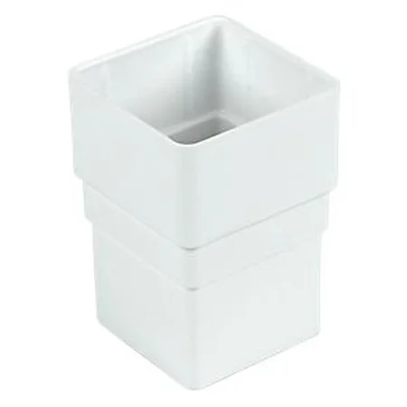 Floplast 65mm Square Downpipe Connector White REF RSS1