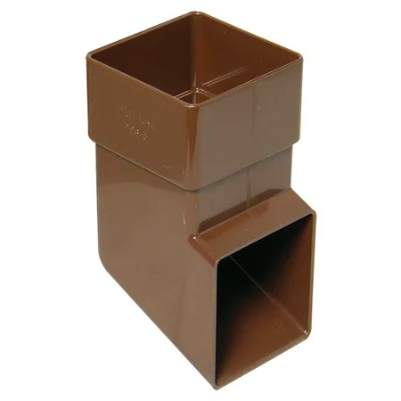 Floplast 65mm Square Downpipe Shoe Brown.
