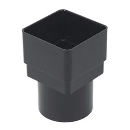 Floplast 65mm Square To Round Downpipe Adaptor Black REF RDS2