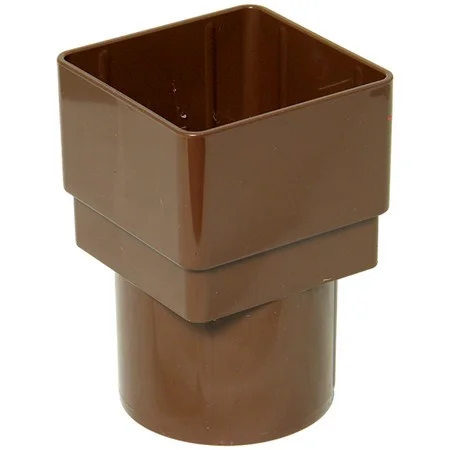 Floplast 65mm Square To Round Downpipe Adaptor Brown.