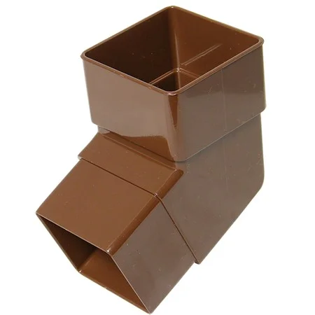 Floplast 65mm x 112.5 Deg Square Downpipe Offset Bend Brown.