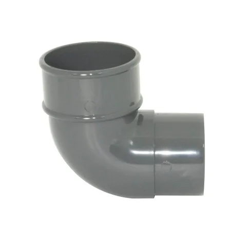 Floplast 68mm Round Downpipe 90 Deg Bend Anthracite RB1AG
