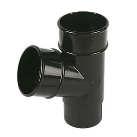 Floplast 68mm x 112.5 Deg Round Downpipe Branch Black REF RY1