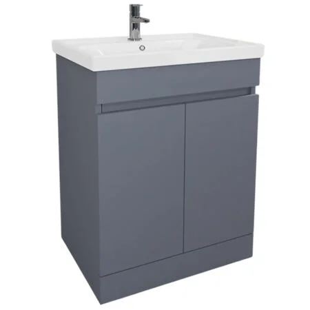 Alie 60Cm Floor Standing Vanity Set 1Th 2 Doors Matt Grey
