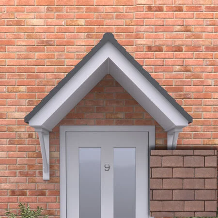 Bakewell Open Tile Effect Door Canopy - Brown