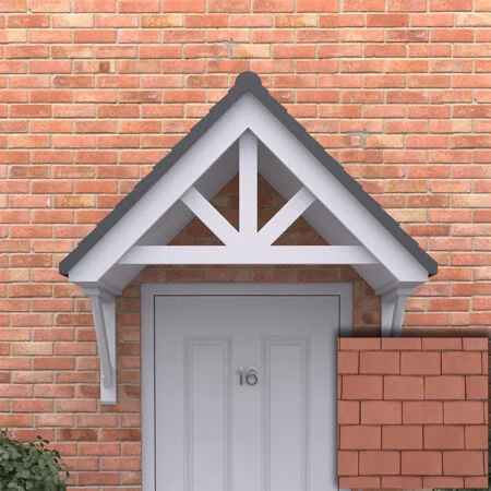Bakewell Spoked Tile Effect Door Canopy - Terracotta