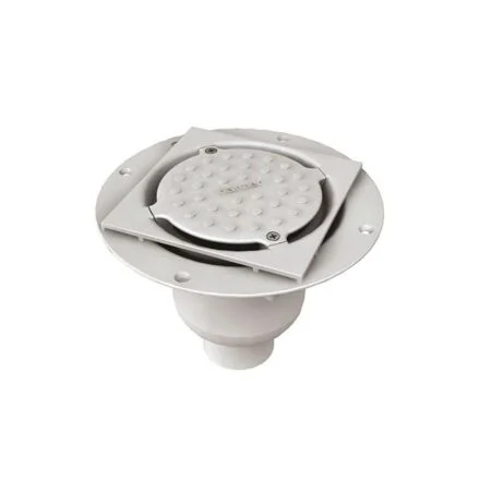 Harmer ABS Vertical Shower Drain White Pebble Cap - Tiled Floor