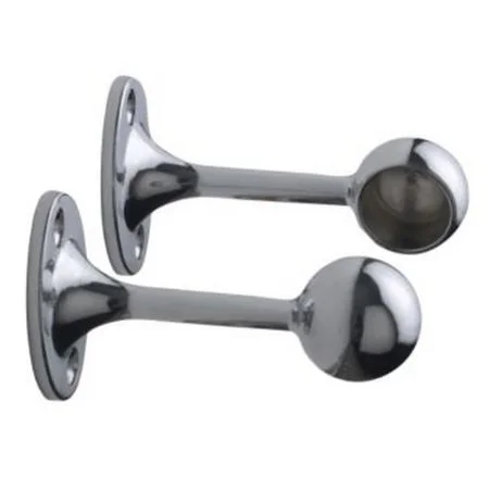 Deluxe End Brackets 25mm Chrome Plated 2no Per Pack Ref Q100BC