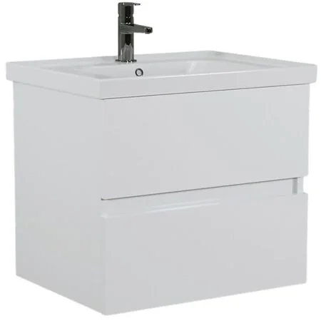 Duet 60Cm Wall Hung Vanity Set 1Th 2 Drawers White