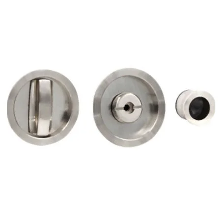 Essentials Round Bathroom Lock Satin Chrome 35/44mm Doors