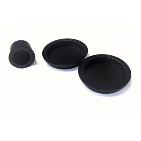 Essentials Round Flush Pull Painted Black 35/44mm Doors