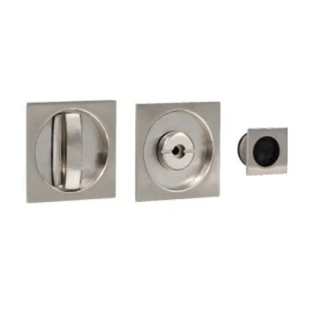 Essentials Square Bathroom Lock Satin Chrome 35/44mm Doors