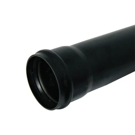 Evo 110mm x 3m Single Socket Soil Pipe Black