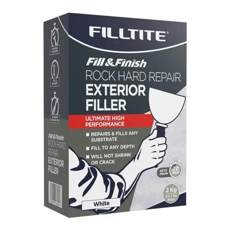 Filltite Rock Hard Repair Exterior Filler 2kg White F18396