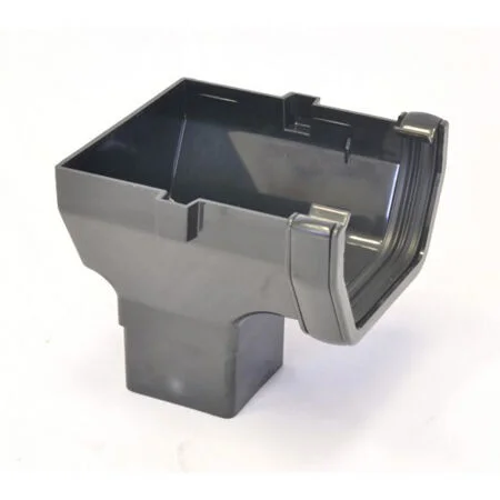 Floplast Square Gutter Stop End Outlet Black 114mm Ref ROS2B