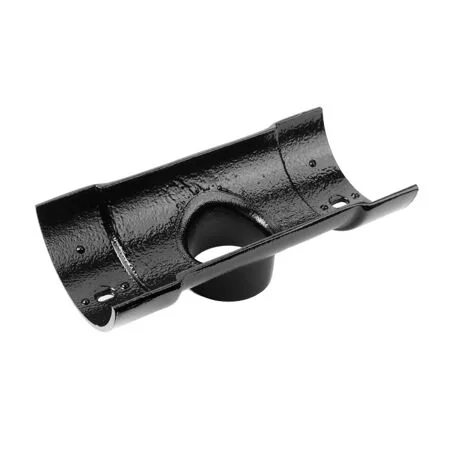 125mm Aluminium Heritage Half Round Outlet 63mm Dbl Socket