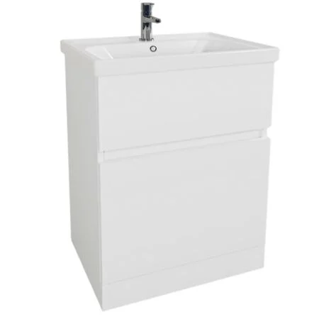 Indie 60Cm Floor Standing Vanity Set 1Th 2 Drawers White