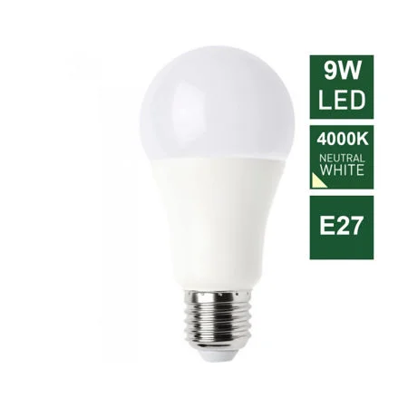 LED A60, Bulb, E27, 9W, 806Lm, Natural, 4000K, Non Dimmable Ref La27N9W81-Le