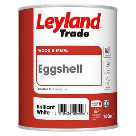 Leyland Oil Based Eggshell Brilliant White 750ml