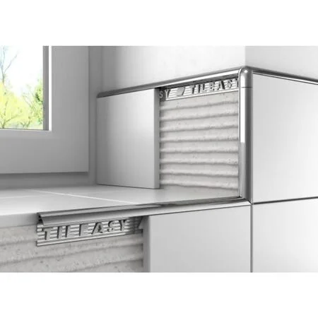 Tileasy 12mm Chrome Utility Square Edge Trim Ref UAT12