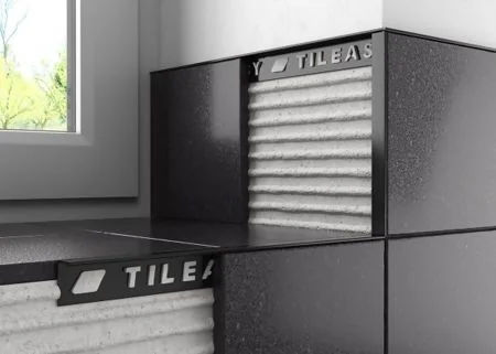 Tileasy 10mm Black Square Edge Plastic Trim Ref SE10mmB