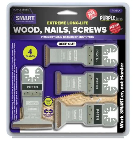 Royd Smart Purple Series 32mm Titanium Alloy Bi-metal Blade - 3pk + FOC H32RW Rapid Wood Blade Ref P32TN3PLUS