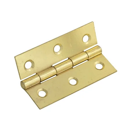 Prepacked 2no Steel Butt Hinge 75mm (3) Electro Brass Ref 1838