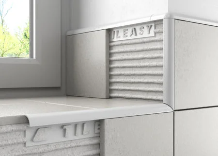 Tileasy 8mm White Square Edge Premium Gloss Trim Ref PGS8W