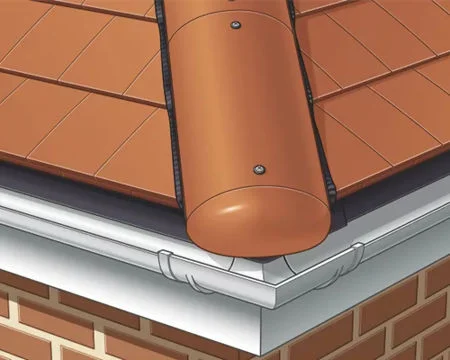 Redland Third Round Hip End Charcoal