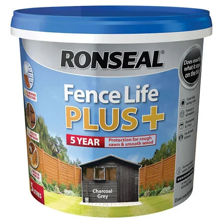 Ronseal Fence Life Plus 5ltr Charcoal Grey Ref 38394