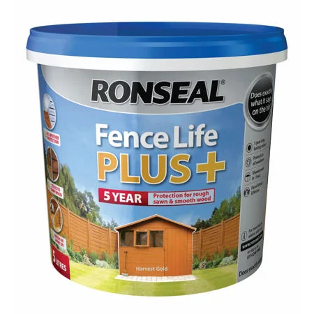 Ronseal Fence Life Plus 5ltr Harvest Gold Ref 37631