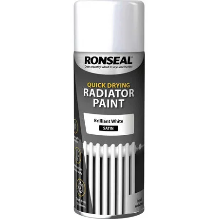 Ronseal Stays White Radiator Paint Brilliant White Satin 400ml