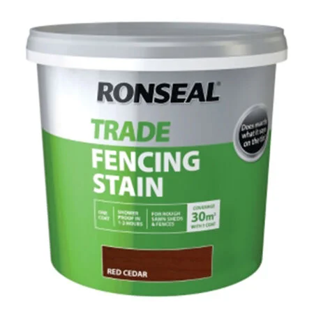 Ronseal Trade Fencing Stain 9ltr Red Cedar
