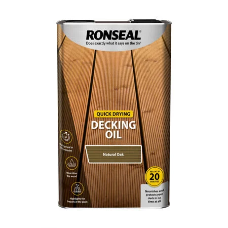 Ronseal Quick Drying Decking Oil Natural Oak 5Ltr
