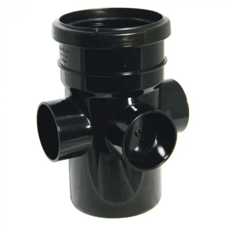 Floplast 110mm Soil Short Boss Pipe Single Socket Black REF SP581