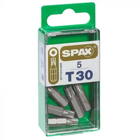 Spax Screwdriver Bits T30 Retail Pack Of 5no