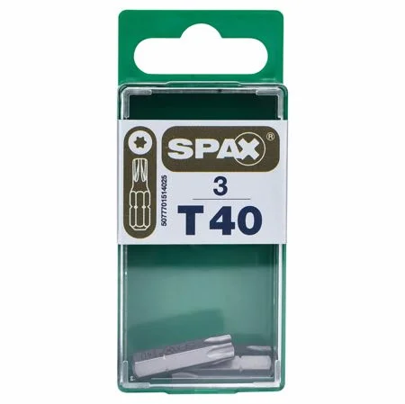 Spax Screwdriver Bits T40 Retail Pack Of 3no