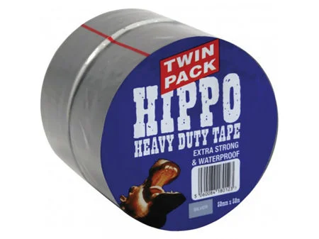 Hippo 50mm Silver Tape Twin Pack 2x50mtr Ref H18200