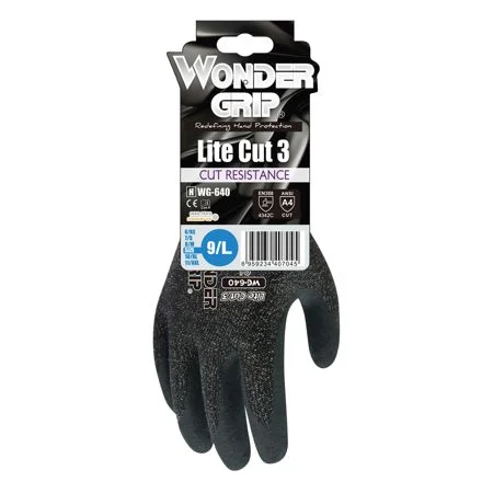 Wonder Grip Lite Cut 3 Glove Charcoal And Grey (Size 8 / Medium) Ref WG-6401P