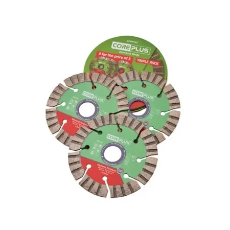 Coreplus Hybrid 115Mm Turbo Diamond Blade Triple Pack