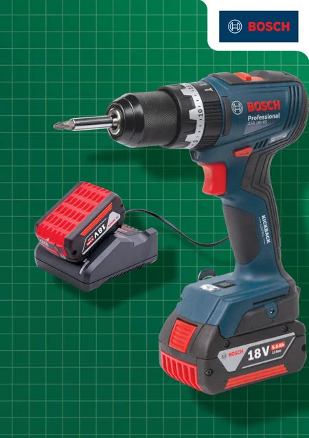 Bosch 18V Combi Drill with 2 x 5.0Ah Li-Ion Batteries Ref XMS25COMBIB