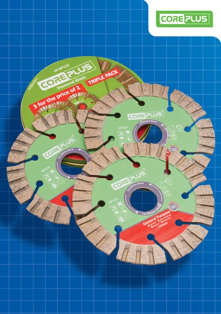 Coreplus 115mm Diamond Blade Triple Pack Ref XMS25DB115